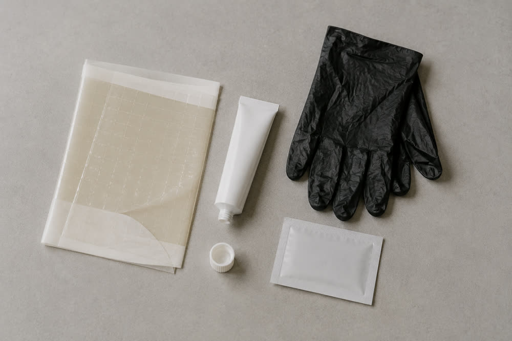 A second-skin wrap and a tube of aftercare balm